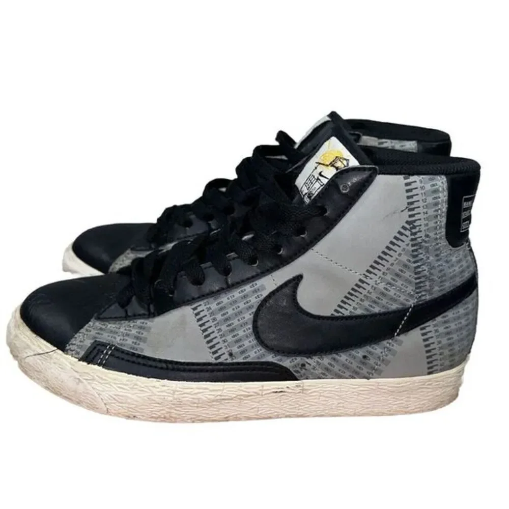 NIKE BLAZER JUNIORS MID 318705-004 size 4.5Y‎ Black Gray